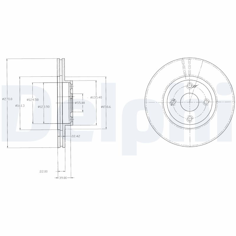 DELPHI BG3966 Brake Disc .