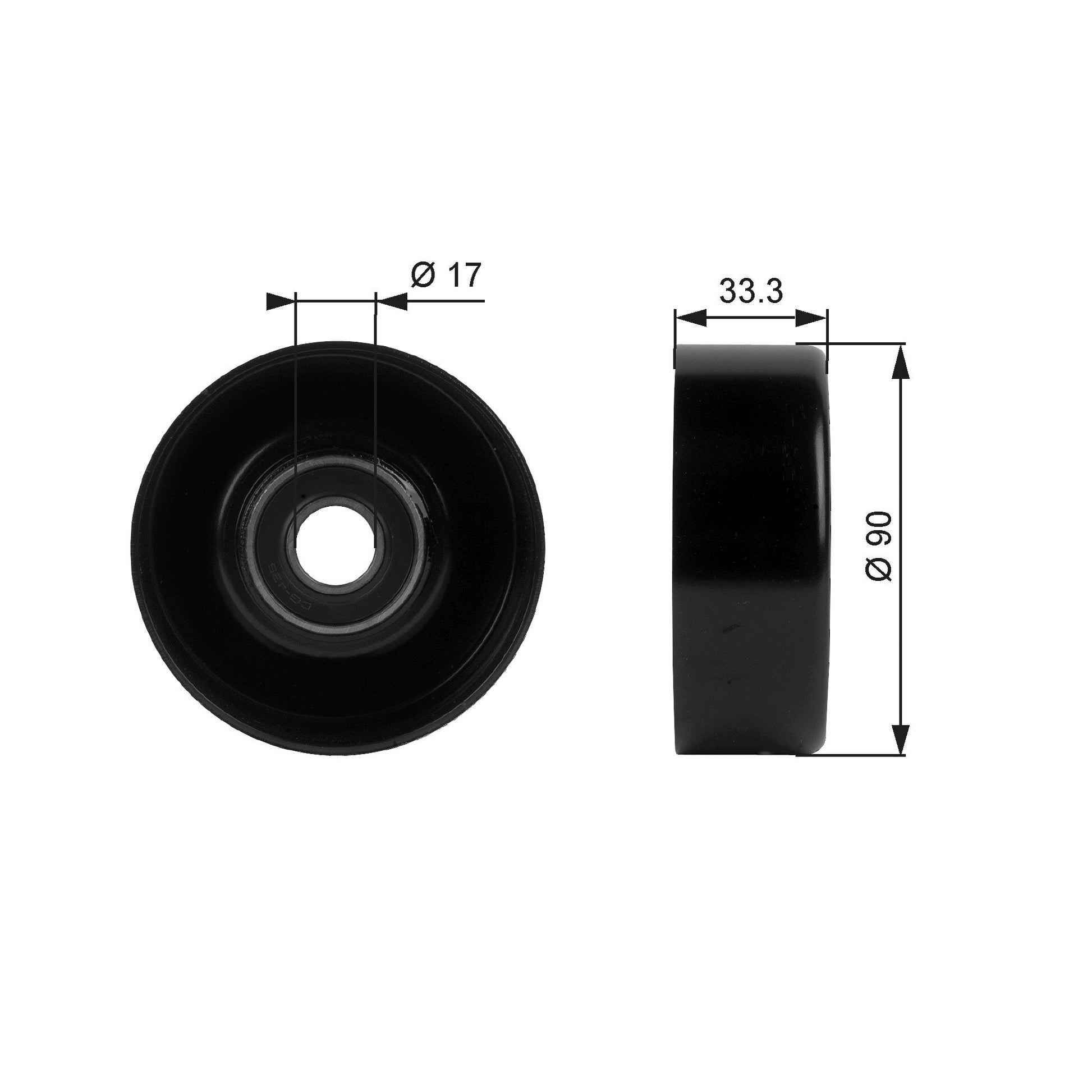 GATES GATT38033 V-Ribbed Belt Deflection/Guide Pulley