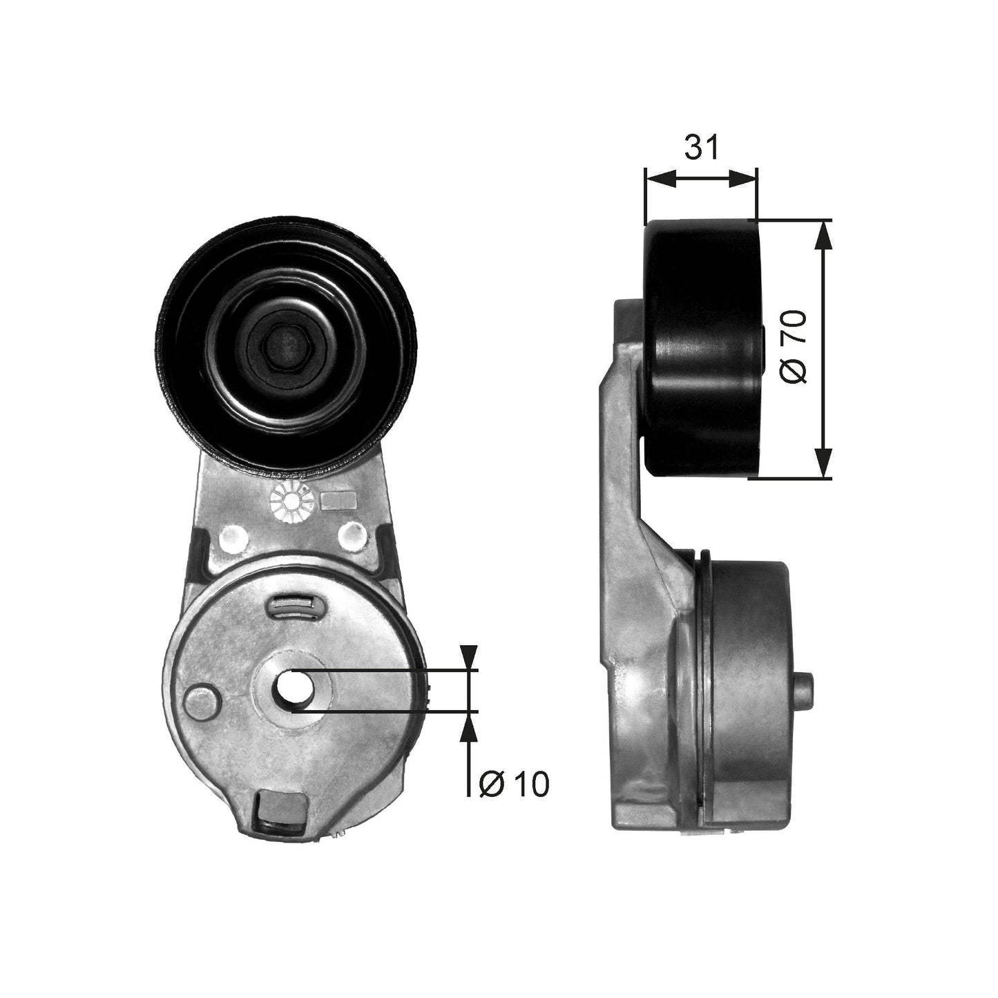 GATES GATT39065 V-Ribbed Belt Tensioner Pulley