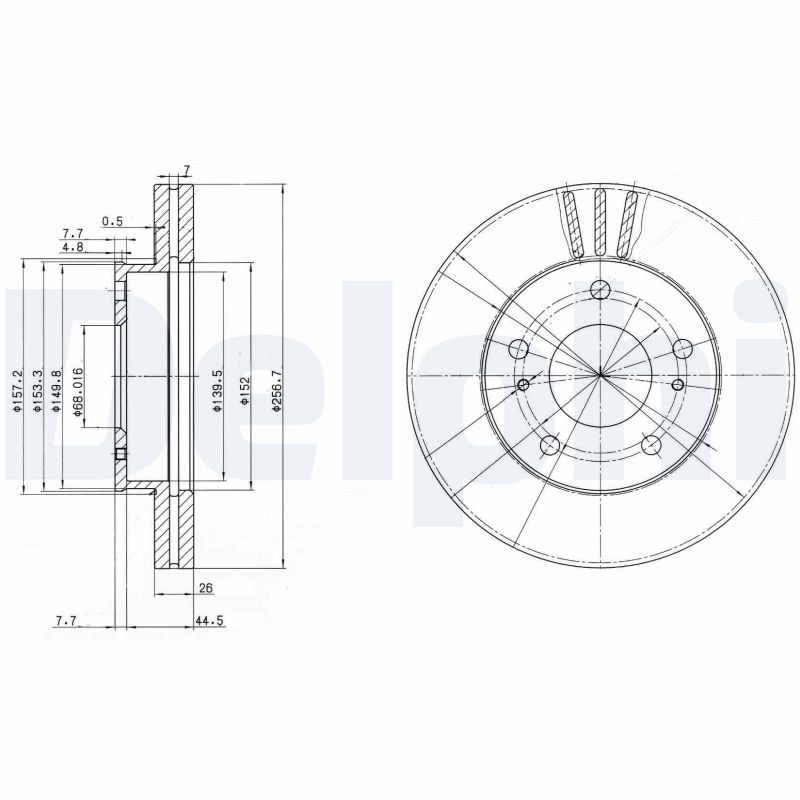 DELPHI BG3127 Brake Disc .