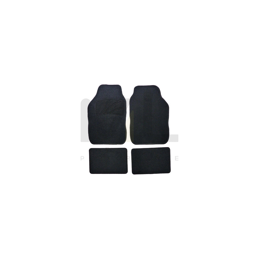 XL Universal fit 551508 Floor mat set Textile, Front and Rear, Quantity: 4, Black