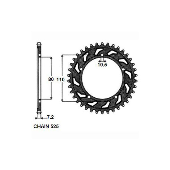 SUNSTAR SUNR1-4329-44 Chain Sprocket