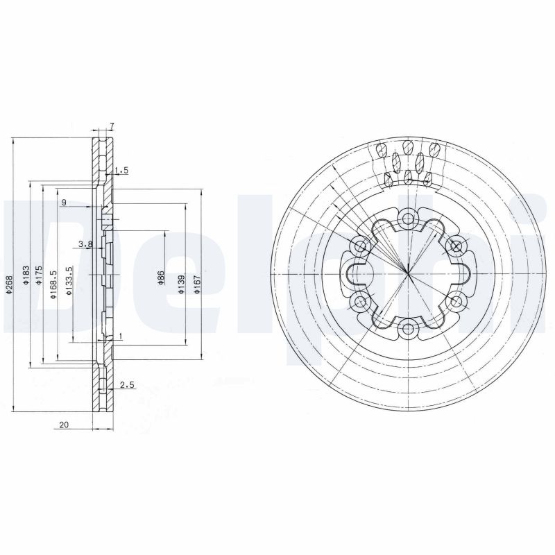 DELPHI BG2678 Brake Disc .