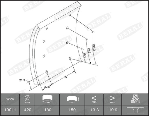 OE VW 3D7609722A Service Brake Cable Pull