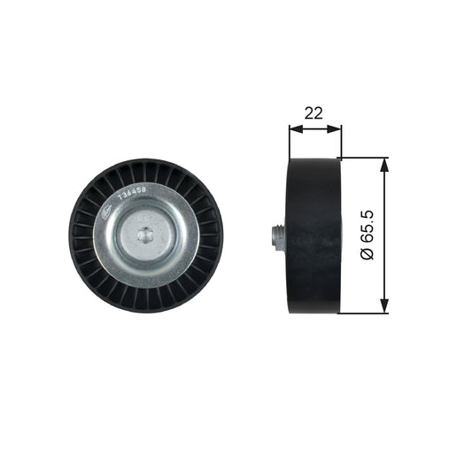 GATES GATT36458 V-Ribbed Belt Deflection/Guide Pulley