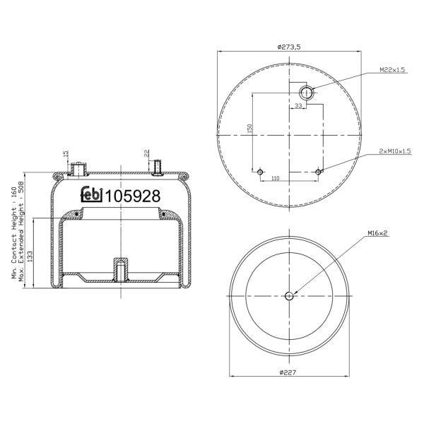 FEBI FE105928 Air Suspension Bellow