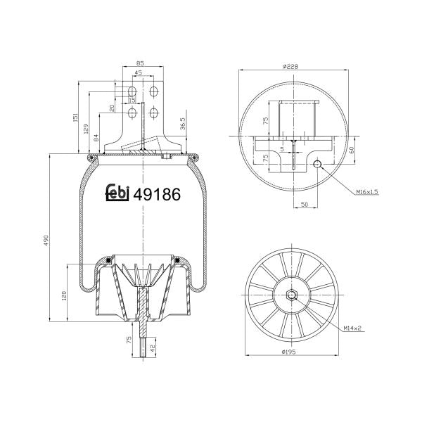 FEBI FE49186 Air Suspension Bellow