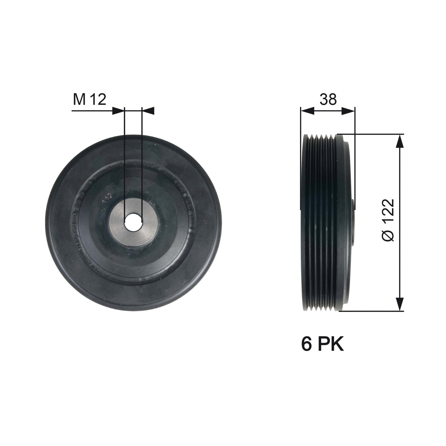 GATES GATTVD1112 Crankshaft Belt Pulley