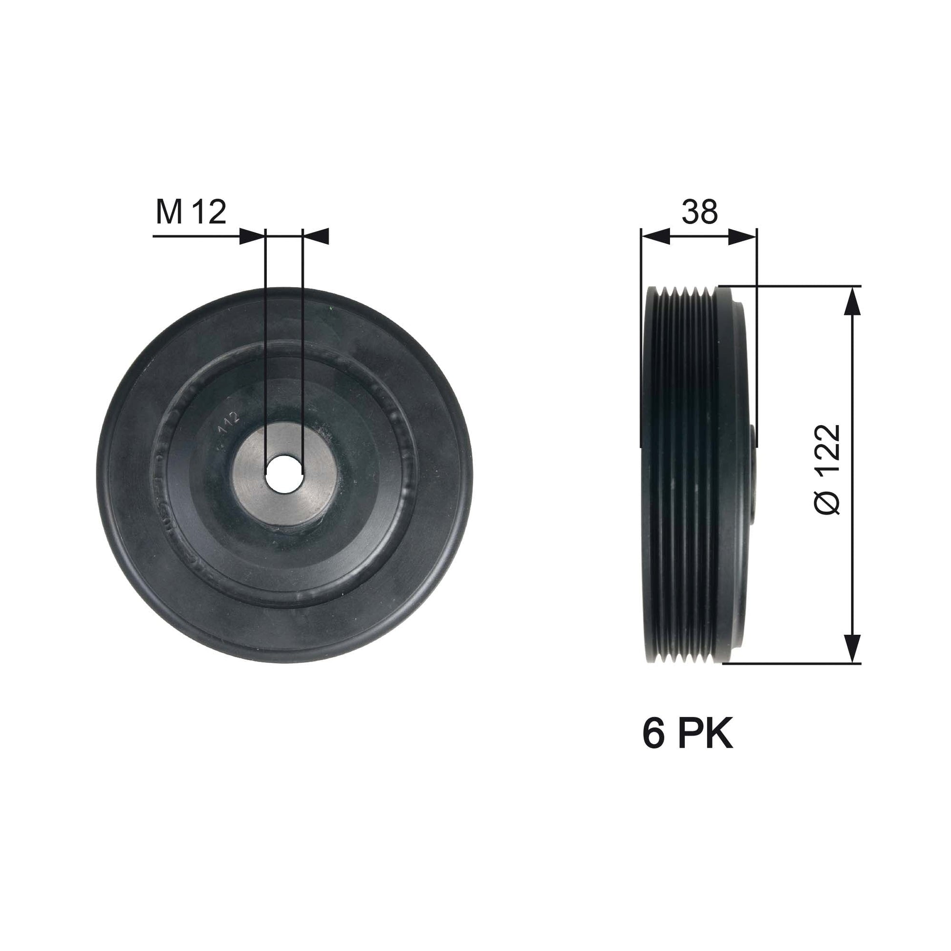 GATES GATTVD1112 Crankshaft Belt Pulley