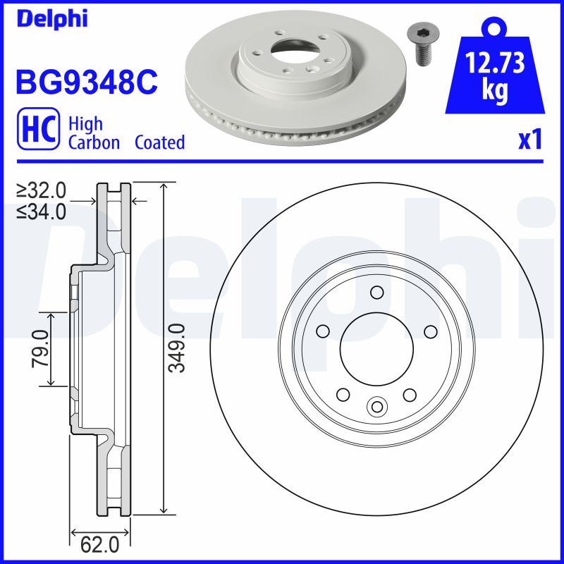 DELPHI BG9348C Brake Disc