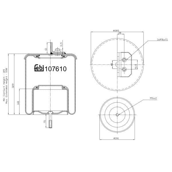 FEBI FE107610 Air Suspension Bellow