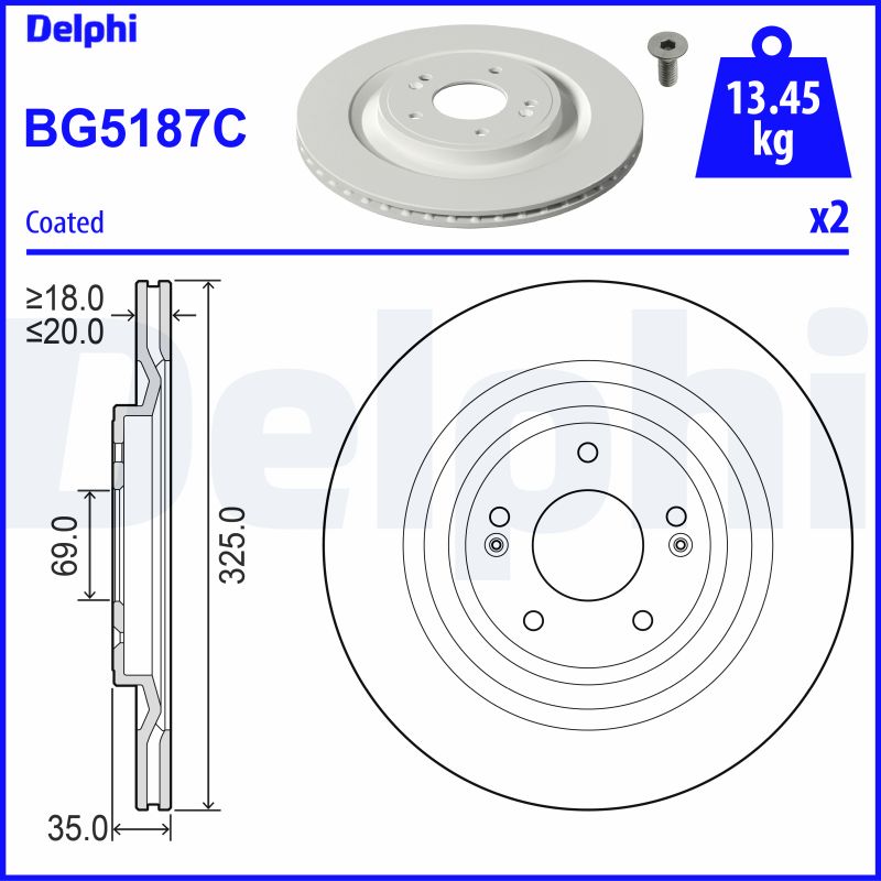 DELPHI BG5187C Brake Disc .