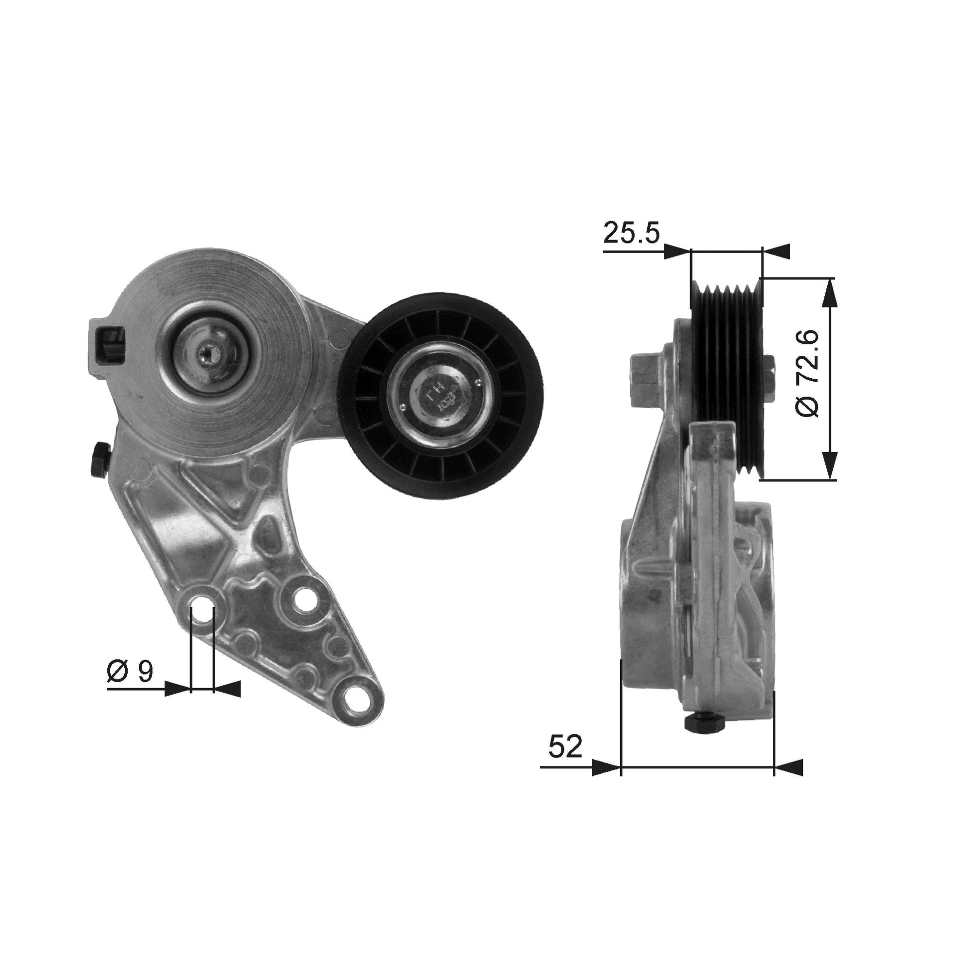 GATES GATT38377 V-Ribbed Belt Tensioner Pulley
