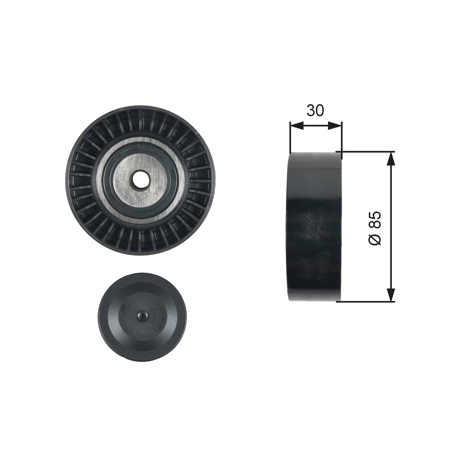 GATES GATT36477 V-Ribbed Belt Deflection/Guide Pulley