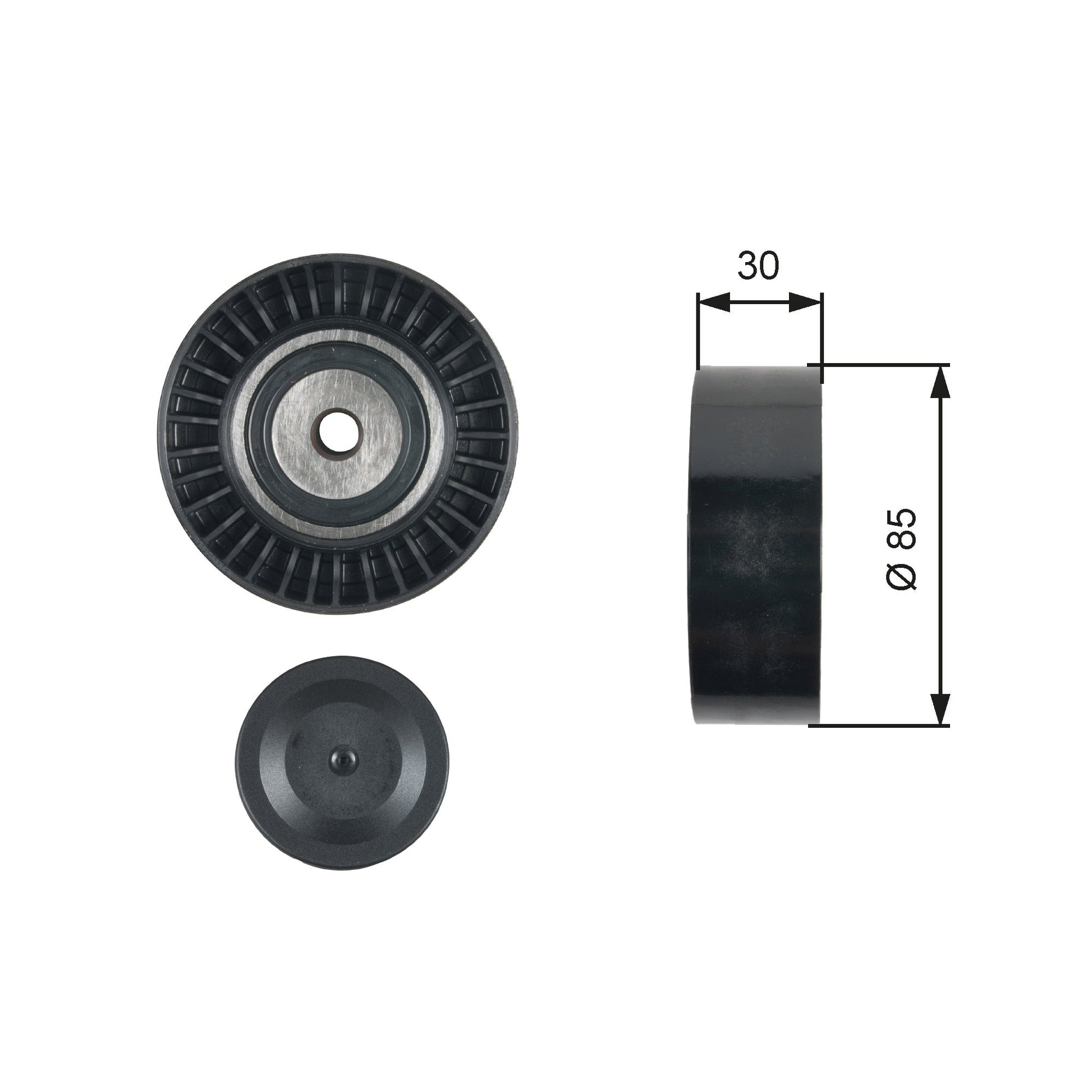 GATES GATT36477 V-Ribbed Belt Deflection/Guide Pulley