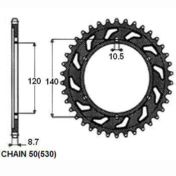 SUNSTAR SUNR1-5526-40 Chain Sprocket