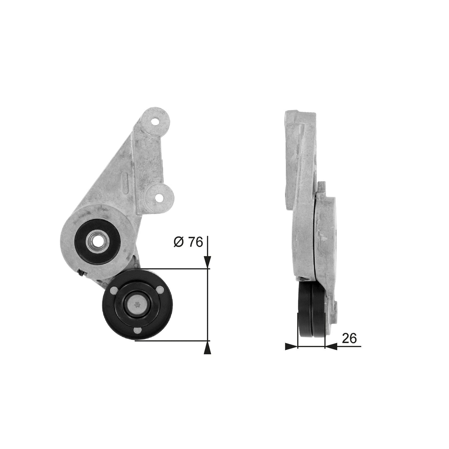 GATES GATT38304 V-Ribbed Belt Tensioner Pulley
