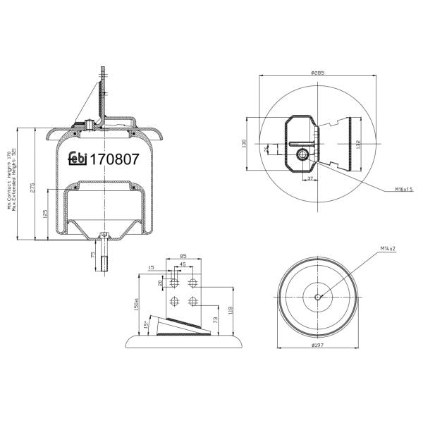 FEBI FE170807 Air Suspension Bellow