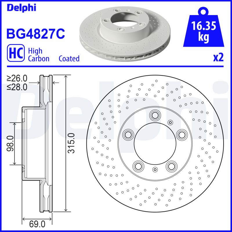 DELPHI BG4827C Brake Disc .