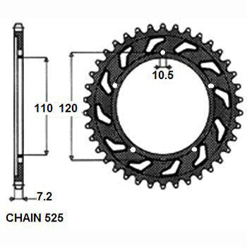 SUNSTAR SUNR1-4430-42 Chain Sprocket