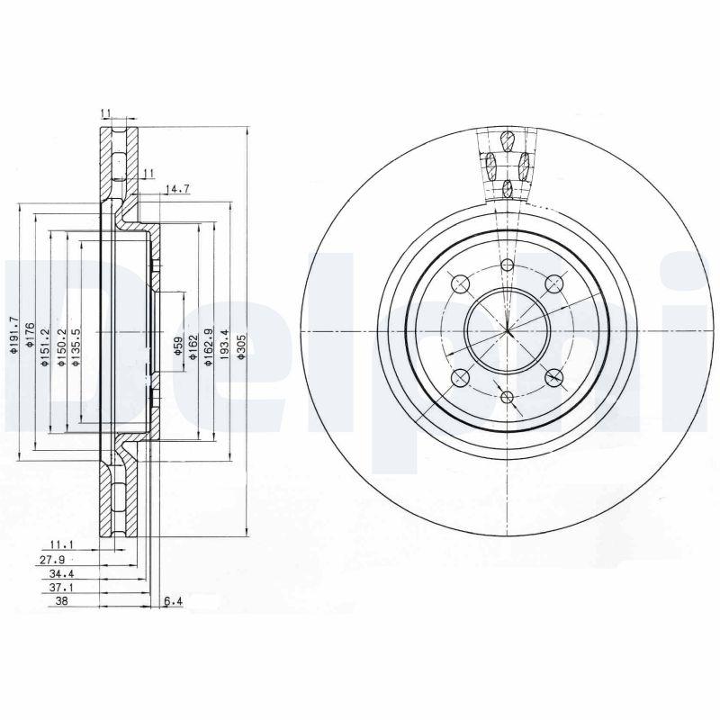 DELPHI BG3387 Brake Disc .