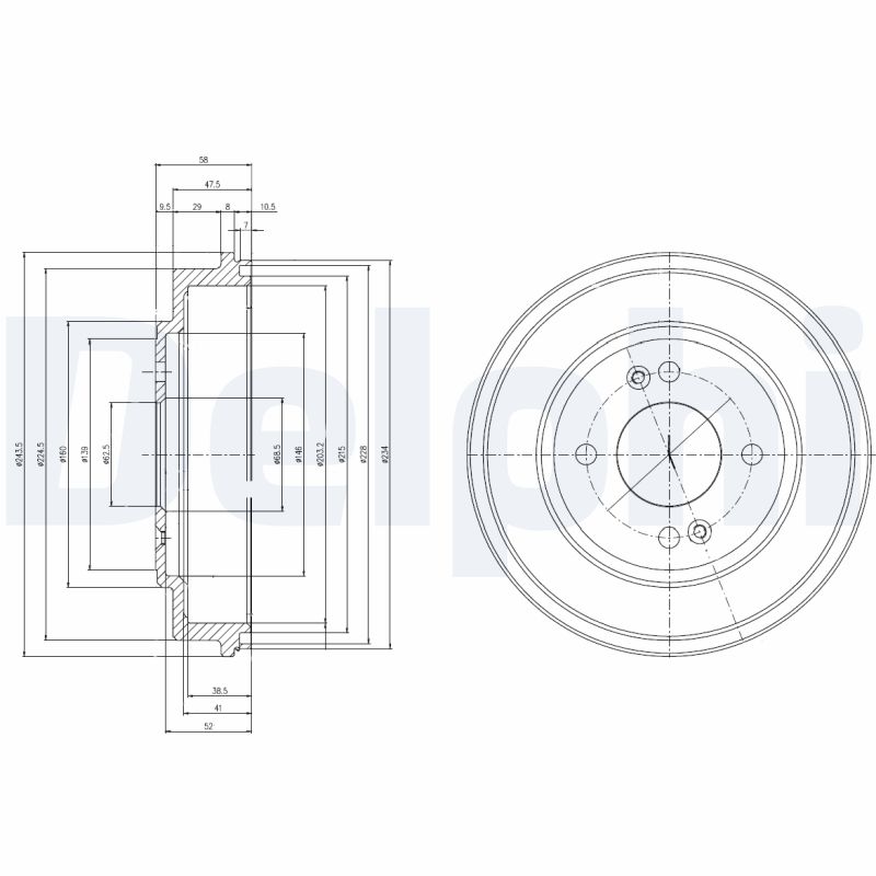 DELPHI BF517 Brake Drum