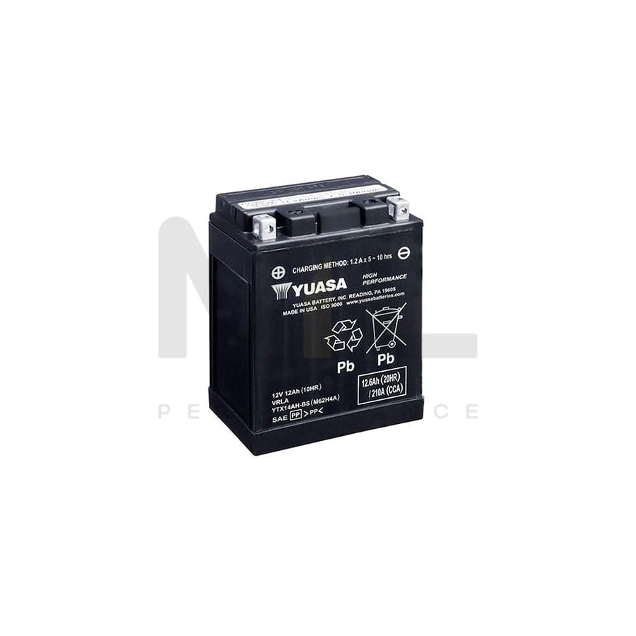 Yuasa YTX14AH-BS 12V High Performance Maintenance Free Motorbike & Motorcycle Battery