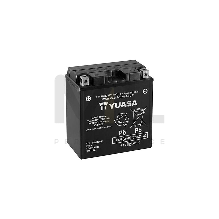 Yuasa YTX20CH-BS 12V High Performance Maintenance Free Motorbike & Motorcycle Battery