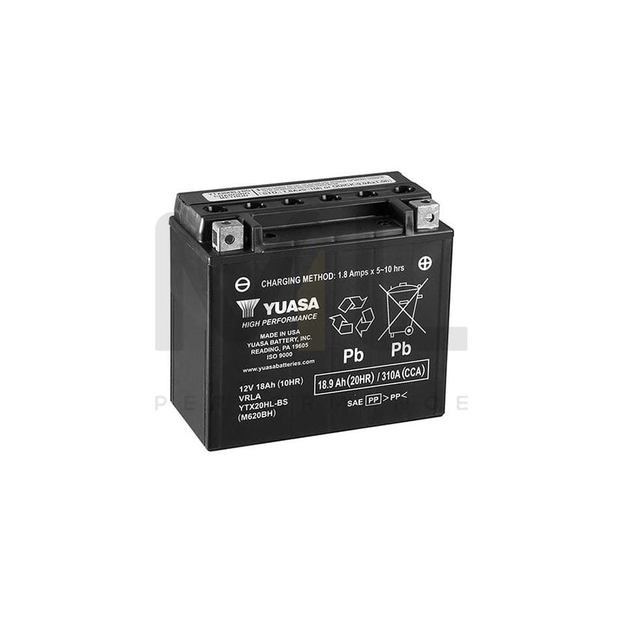 Yuasa YTX20HL-BS 12V High Performance Maintenance Free Motorbike & Motorcycle Battery