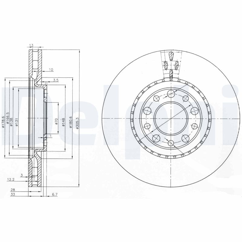 DELPHI BG3951 Brake Disc .