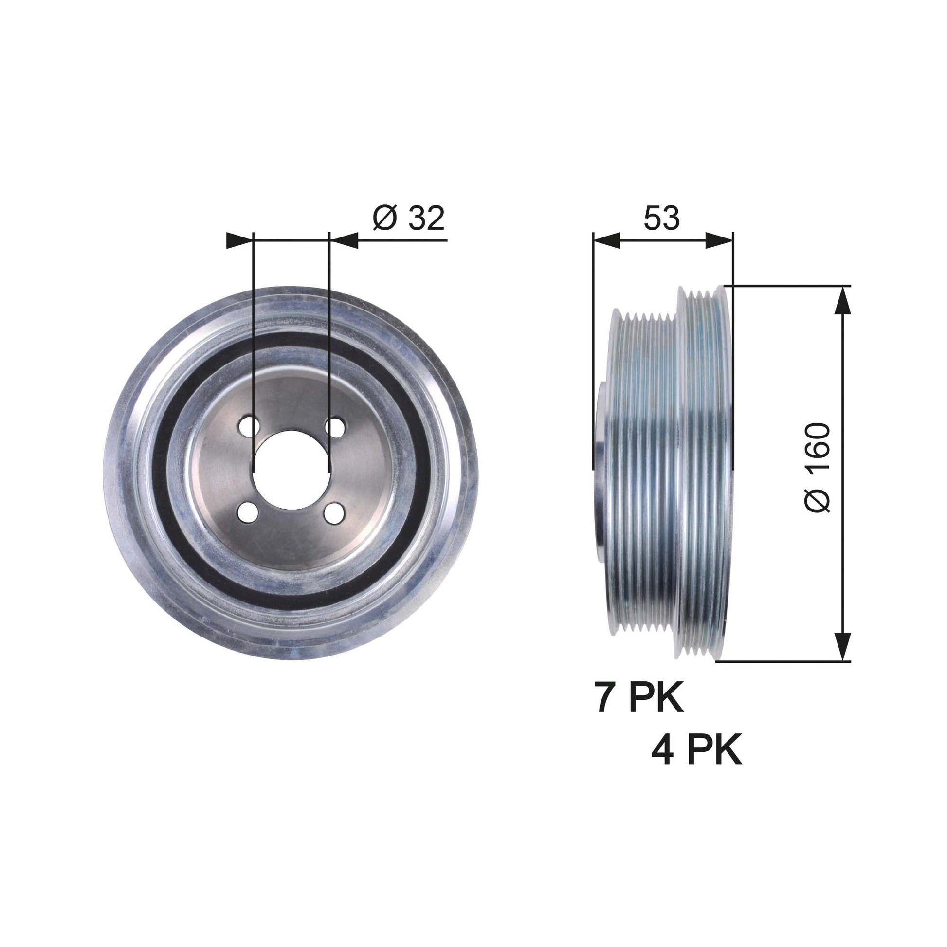 GATES GATTVD1079 Crankshaft Belt Pulley