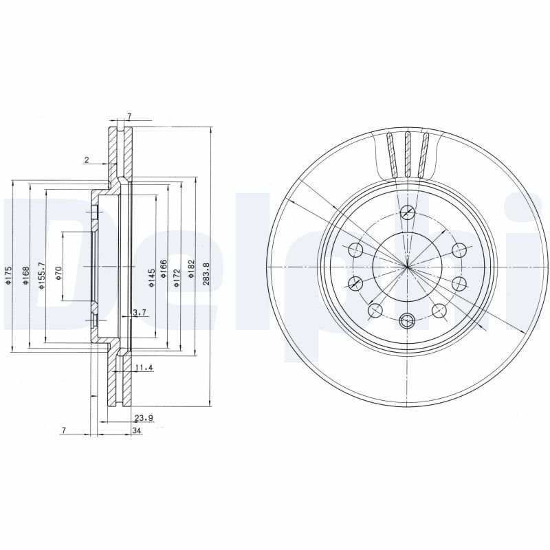 DELPHI BG2750 Brake Disc .