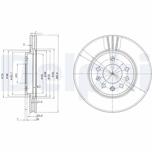 DELPHI BG2750 Brake Disc .