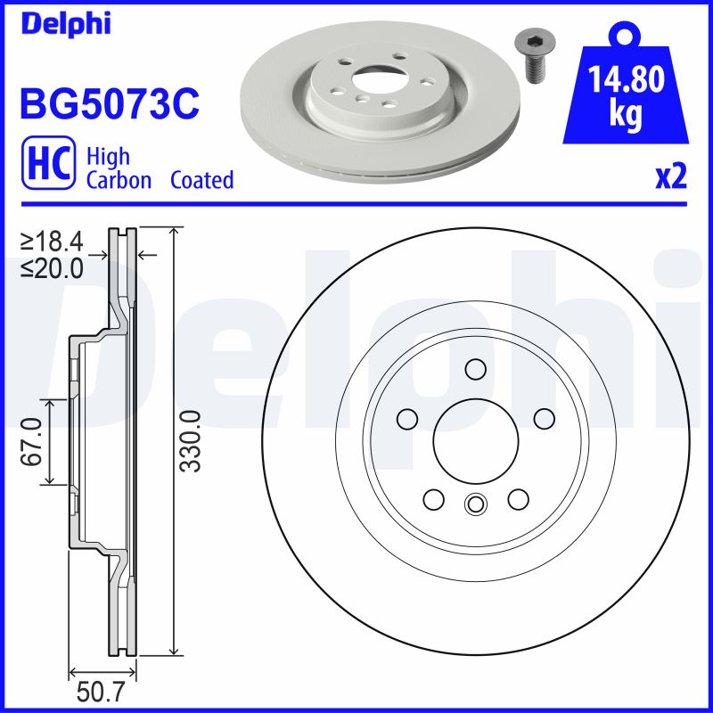 DELPHI BG5073C Brake Disc .