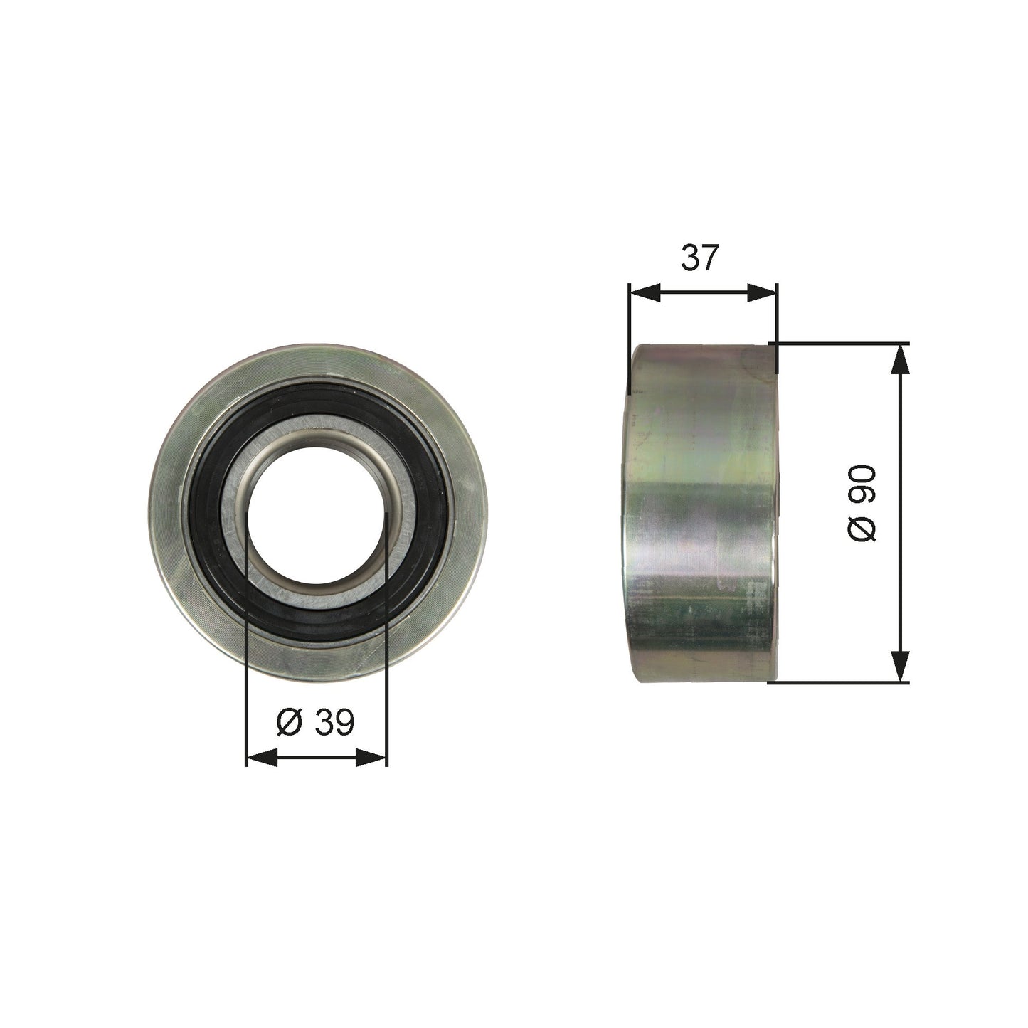 GATES GATT36139 V-Ribbed Belt Deflection/Guide Pulley