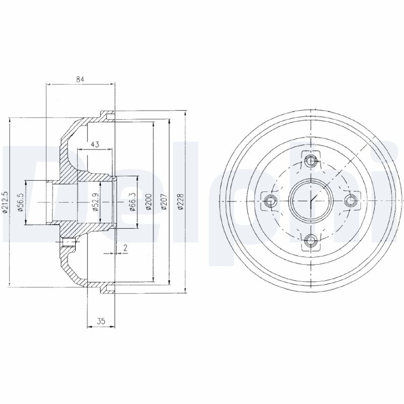 DELPHI BF471 Brake Drum
