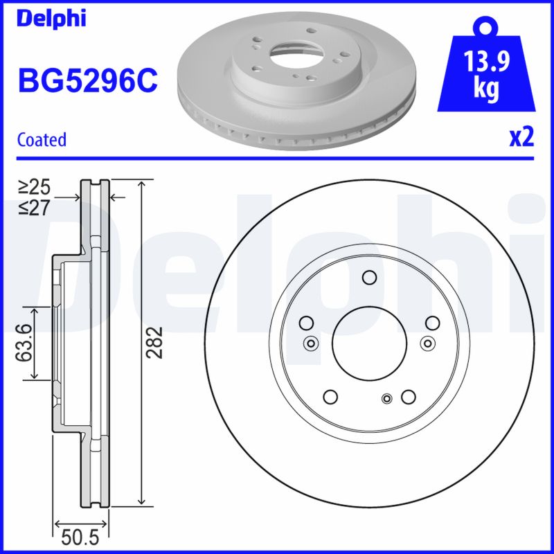 DELPHI BG5296C Brake Disc .
