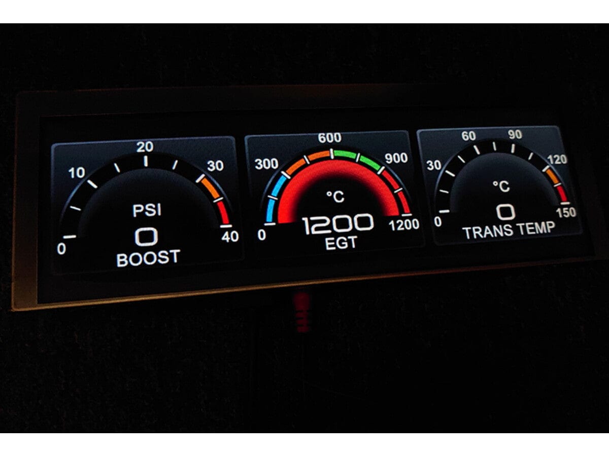 Zada Tech 9.1" LCD TFT display including sensors for boost pressure, oil and exhaust temperature