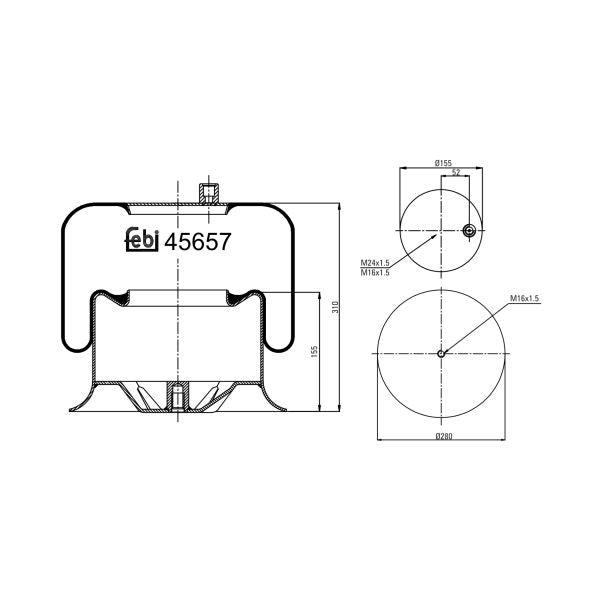 FEBI FE45657 Air Suspension Bellow