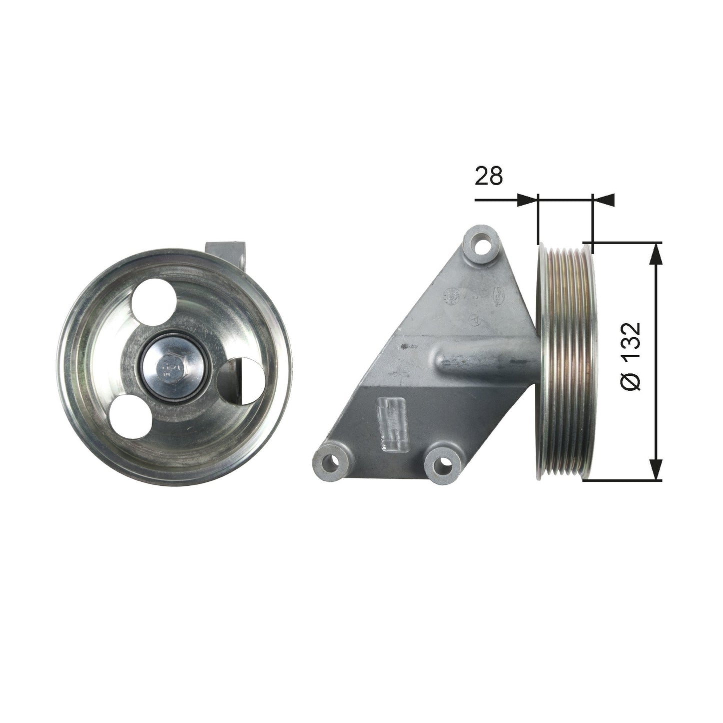 GATES GATT36428 V-Ribbed Belt Deflection/Guide Pulley