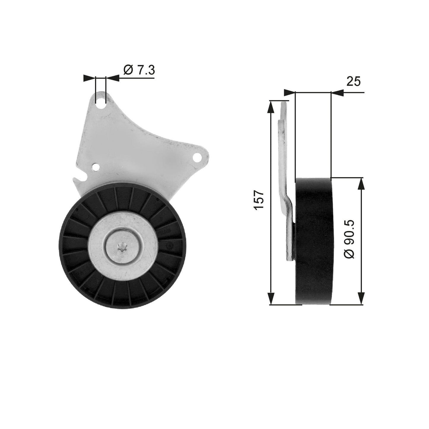 GATES GATT36030 V-Ribbed Belt Deflection/Guide Pulley