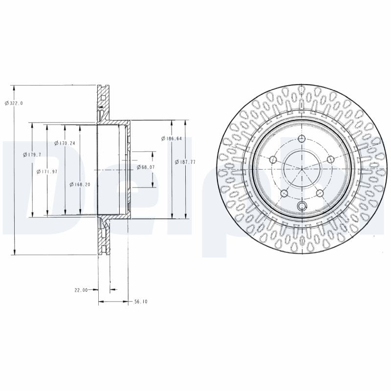 DELPHI BG4307 Brake Disc .