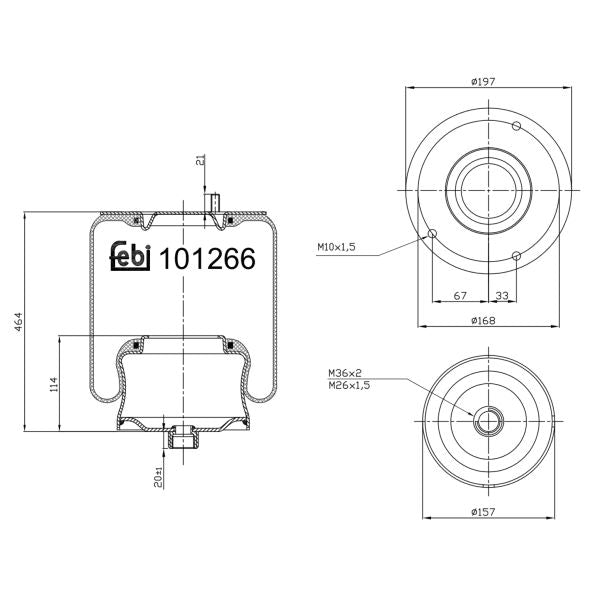 FEBI FE101266 Air Suspension Bellow
