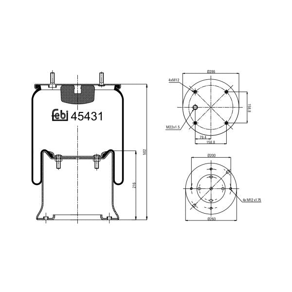 FEBI FE45431 Air Suspension Bellow