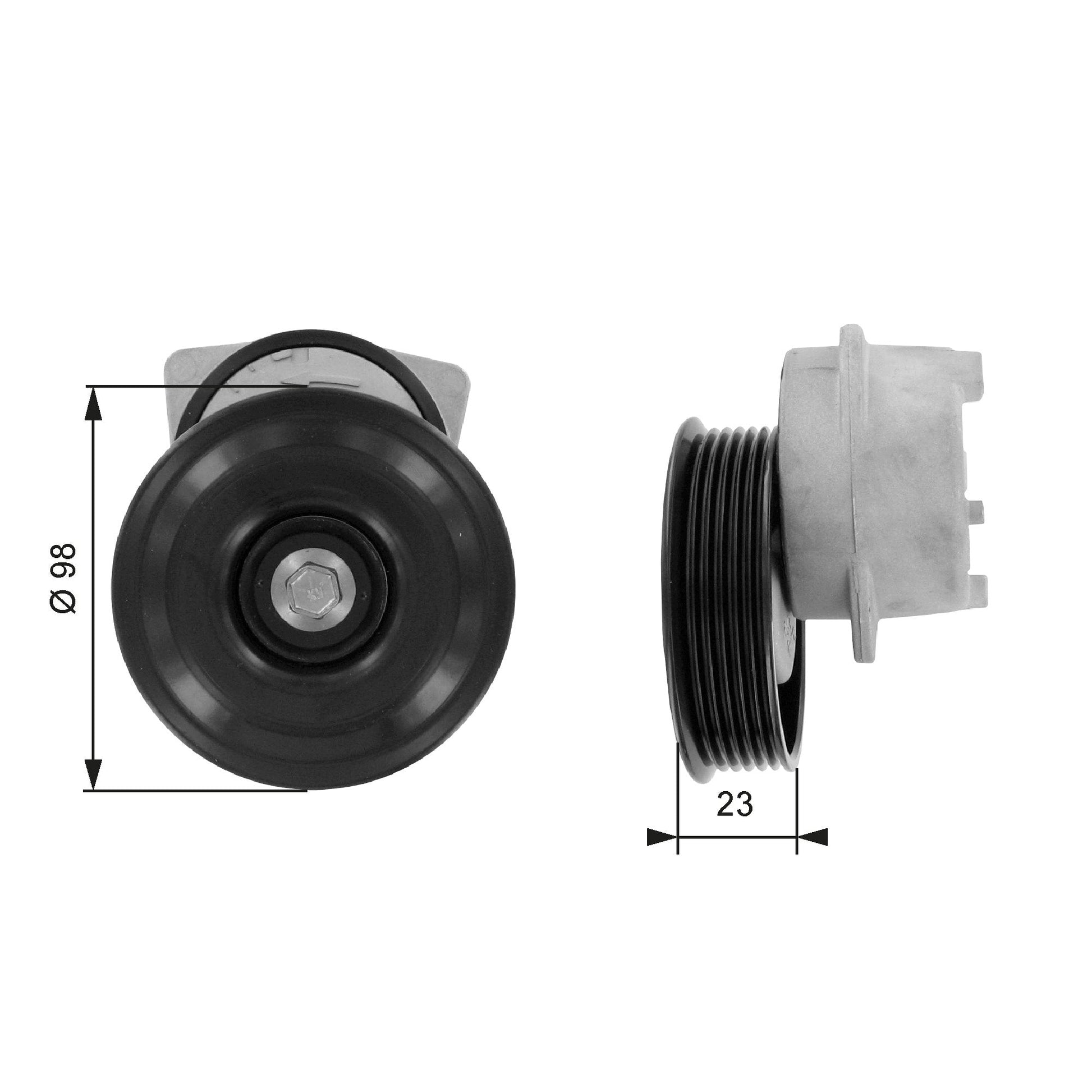 GATES GATT38203 V-Ribbed Belt Tensioner Pulley