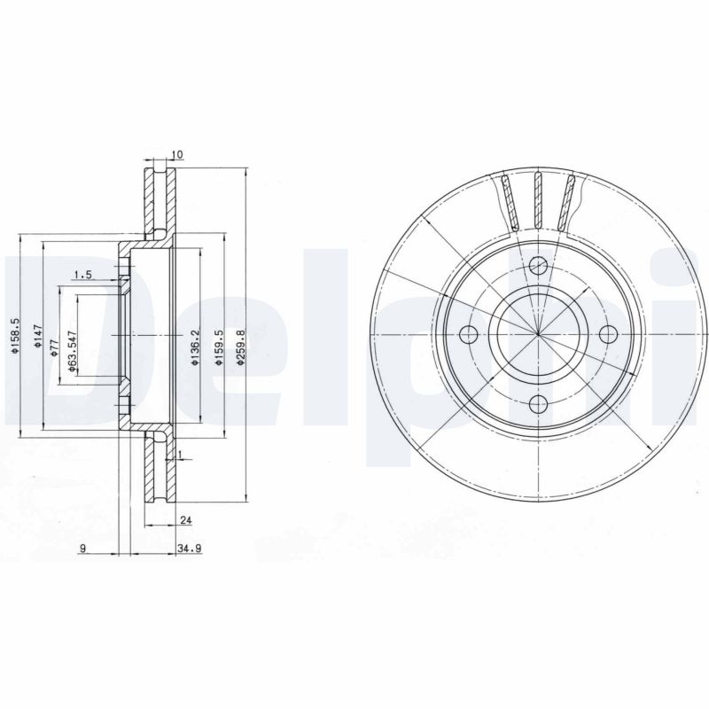 DELPHI BG2780 Brake Disc .