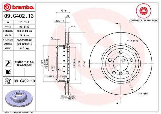 BBP 41149BBP Disc Brake Caliper Repair Kit