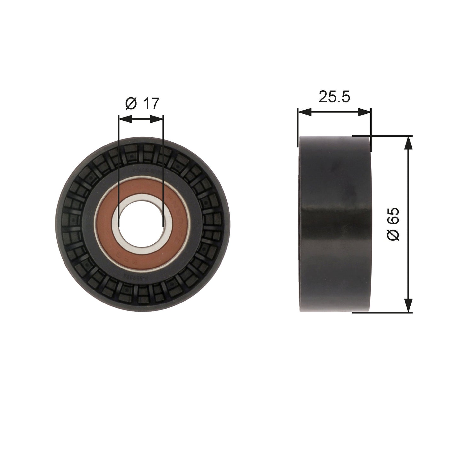 GATES GATT36394 V-Ribbed Belt Deflection/Guide Pulley