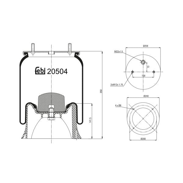 FEBI FE20504 Air Suspension Bellow