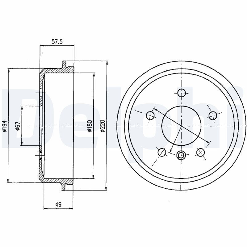 DELPHI BF395 Brake Drum